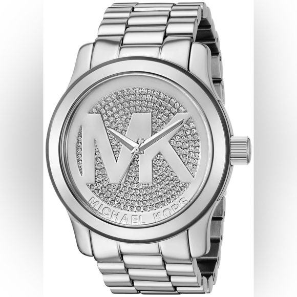 Michael Kors Accessories - Michael Kors Silver Crystal RUNWAY Watch MK5544
